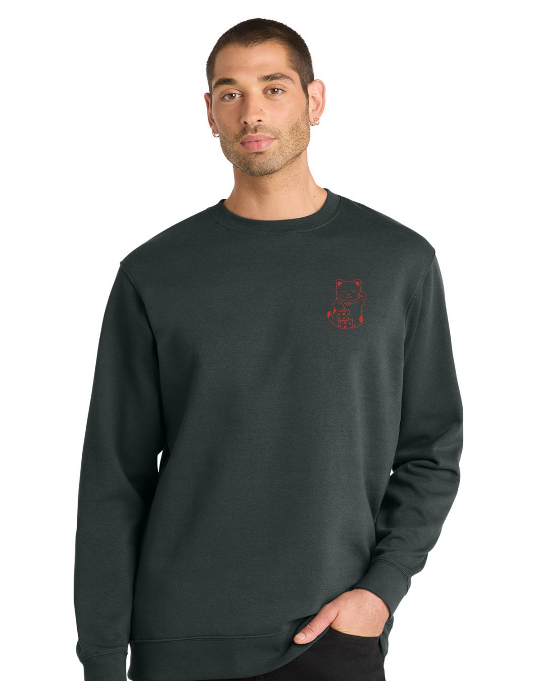 LuckyCat Crew Sweatshirt - I am Lucky