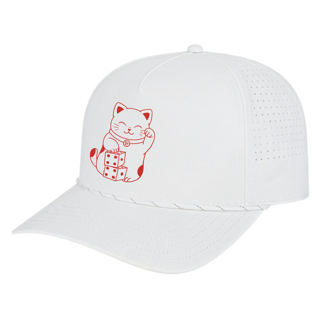 LuckyCat Perforated Cap with Rope